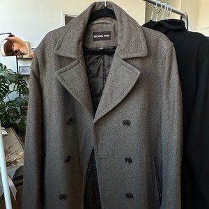 Michael Kors Brown Wool Peacoat